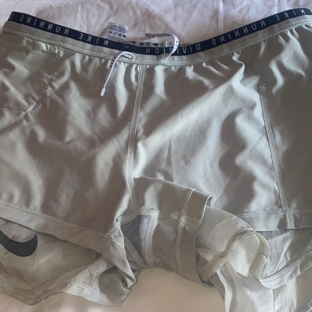 Nike Women's Light Gray Shorts with black Swoosh - Picture 7 of 11